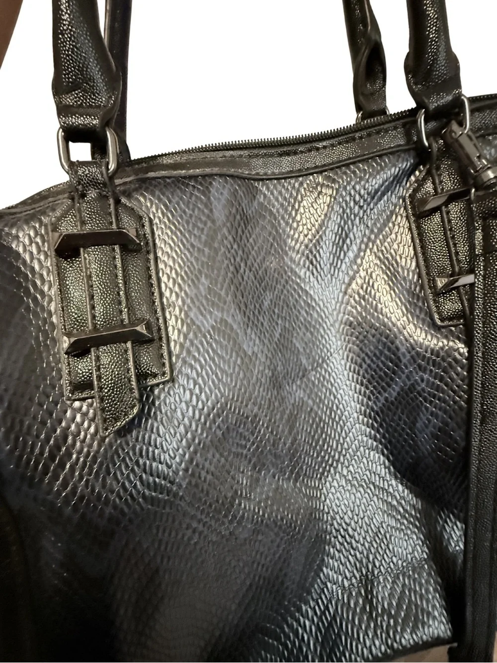 Simply Vera Vera Wang Metallic Blue Textured Handbag